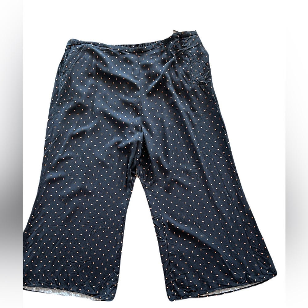 🆕 NWT Nordstrom Rack Black & Tan Dot Wide-Leg Pants 👖 Size 3X - Picture 2 of 8